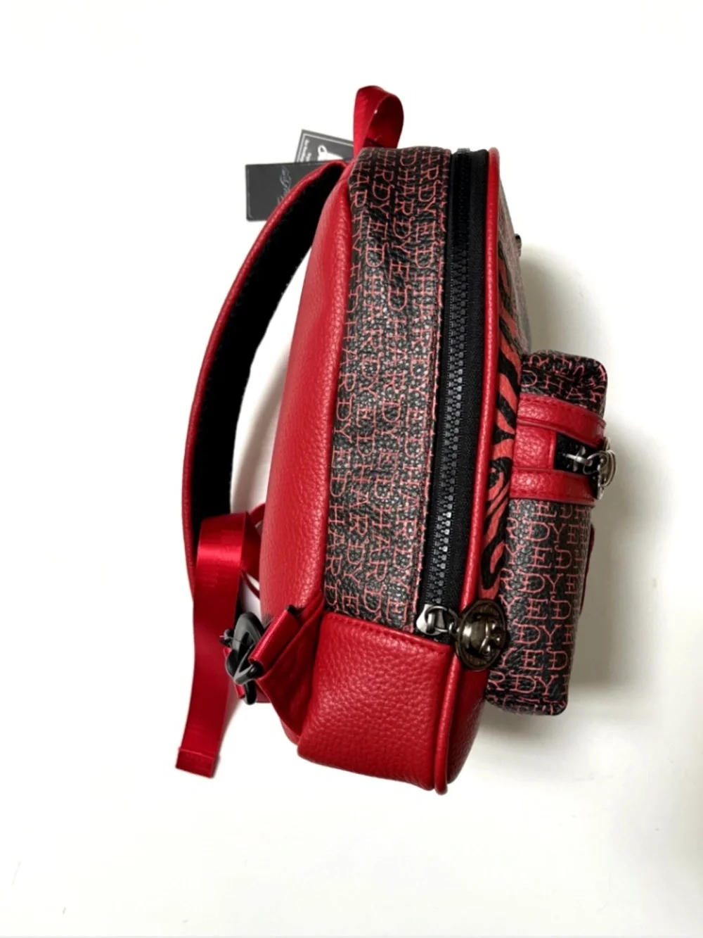Ed Hardy Tiger Sling Backpack Crossbody Red Black Skull Zip Adjustable NWT